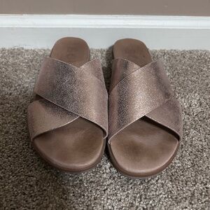 Sorel Gemma Metallic Rose Gold Sandals